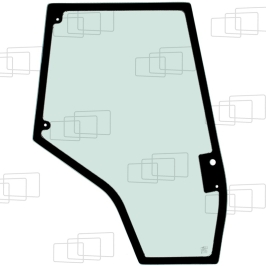 TÜRSCHEIBE RECHTS GEBOGEN SCHARNIER-DISTANZ 600MM