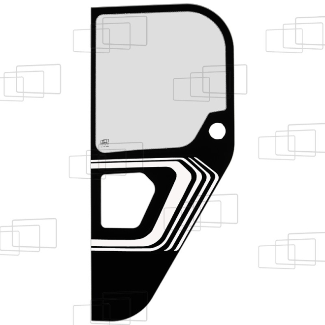 SEITENSCHEIBE HINTEN LINKS (BOHRUNG 580MM)